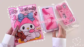 [🩷paper diy🩷] MY MELODY blind bag + unboxing pink iphone 15 pro max paper! | asmr