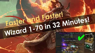 1-70 Solo Wizard Leveling in 32 Minutes With Cache - Season 28 PTR