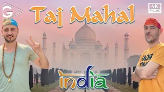 Taj Mahal 4k cinematic walk in India with aerial drone video