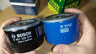 MANN and BOSCH oil filter - find 10 differences, or why pay more?