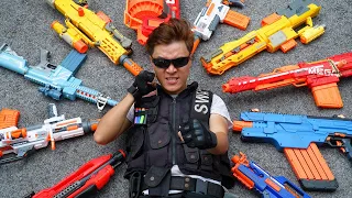 GUGU Nerf War : CID Dragon Nerf Guns Fight Criminal Group SKMAN Mask Battle Revenge Past