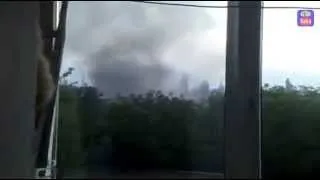 Террористы стреляют Градом  Докучаевск Militians Grad shelling