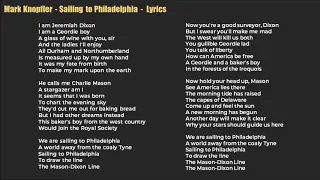 Sailing to Philadelphia - Lyrics - Mark Knopfler ( Dire Straits )