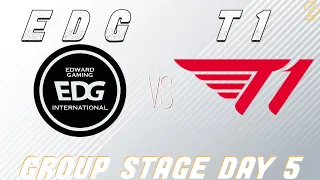 EDG vs. T1 | Worlds 2022 Group Stage Day 5 | Edward Gaming Hycan vs. T1
