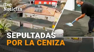 VOLCÁN de LA PALMA: CASAS totalmente CUBIERTAS por la CENIZA a VISTA de DRON | RTVE Noticias