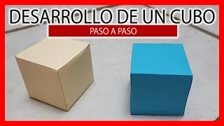 💥 como hacer un CUBO de papel paso a paso 💣 Desarrollo de un hexaedro también en cartón o cartulina