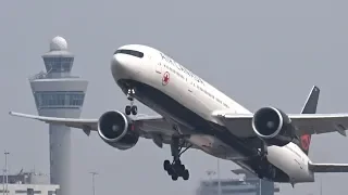 HEAVY & BIG Take Offs At Amsterdam Schiphol B747-8, A350, B777, A330, B787, B767