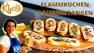 Flammkuchen Laugenstangen /Partysnack/Fingerfood/Grillbeilage/einfaches Blitzrezept/Khellis Backwelt