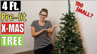 4 Foot PRE-LIT CHRISTMAS TREE UNBOXING AND ASSEMBLY | Christmas Tree Review for Decoration | Amazon