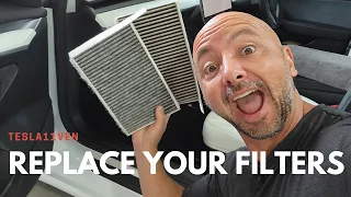 How to SAFELY replace your Tesla Model 3 air filters 10 minutes - The Easy Way