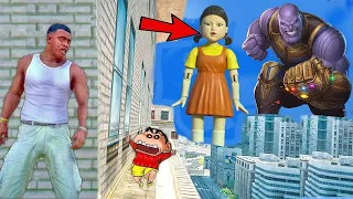Shinchan and Franklin Playing Hide and Seek Game with Avengers and Thanos in GTA 5 | Amaan Ansari