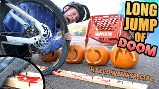 THE MTB LONG JUMP OF DOOM - FLAT TIRE CHALLENGE - HALLOWEEN SPECIAL