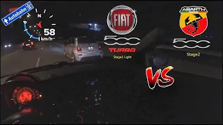 170Hp+ Fiat 500 Turbo Stage1 Light VS 180Hp+ Abarth 500 Stage2 AT6