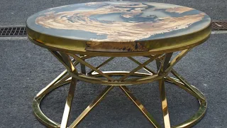 Round epoxy resin table - diy epoxy resin table - Resin art