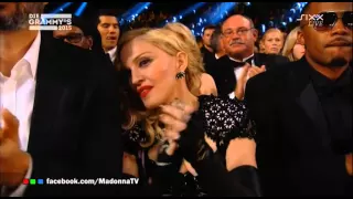 MADONNA cheers on KATY PERRY, RIHANNA, USHER @ 2015 GRAMMYS