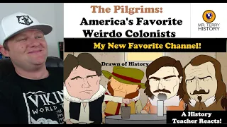 The Pilgrims: America's Favorite Weirdo Colonists | Drawn of History | History Teacher Reacts