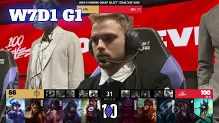 GG vs 100 | Week 7 Day 1 S12 LCS Summer 2022 | Golden Guardians vs 100 Thieves W7D1 Full Game