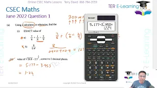 CSEC Maths - May 2022 Solutions (Terry David)