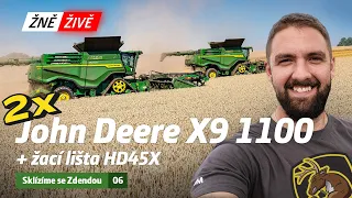 ŽNĚ ŽIVĚ 2022: Sklízíme se Zdendou | 2x John Deere X9 1100 + žací lišta HD45X | 06