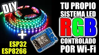 crear tu propio sistema LED RGB DIRECCIONABLE, CONTROLADO POR w-fi esp32 esp8266 -F