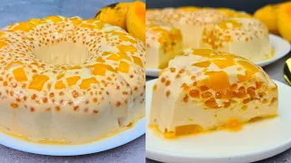 MANGO TAPIOCA JELLY CAKE | Mango Sago Jelly Dessert No Oven Pudding