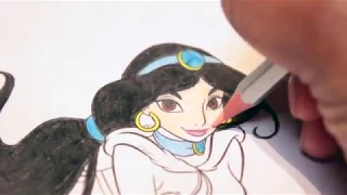 Disney's Aladdin: Coloring Princess Jasmine on Magic Carpet | VIOLET COLORS