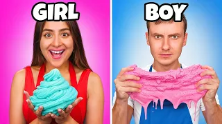 Girls VS Boys SLIME CHALLENGE!