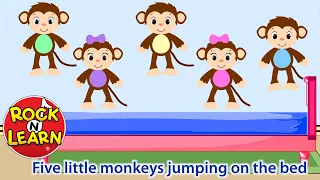 Five Little Monkeys | with lyrics | Rock 'N Learn Kids Song