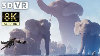 VR180 3D VIDEO | Dragon & Giant Elephant - 8K ULTRA HD 60FPS