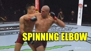 Brian Ortega DECISION vs Chan Sung Jung (Korean Zombie) - SPINNING ELBOW SLOWMOTION 1060p 60fps