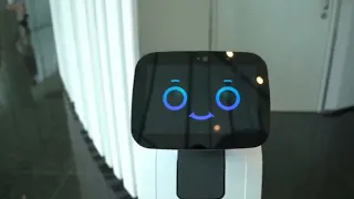 Digital Concierge Robot temi at a Singapore office lobby