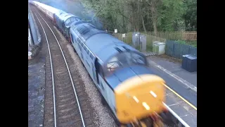 The x2 Class 37 LSL Nos.37688+D6817 with “LSL PRIVATE CHARTER” was passed through at Wetheral.