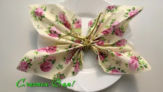 Из салфеток сложим красивую БАБОЧКУ. Сервировка детского стола. how to fold a napkin