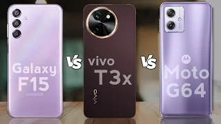 Samsung Galaxy F15 5G vs Vivo T3x 5G vs Moto G64 5G