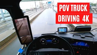 4K New Mercedes Actros - POV Truck Driving - Rotterdam 🇳🇱 Cockpit View