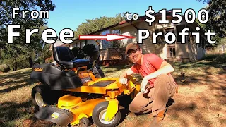 How I fixed this Free BROKEN Cub Cadet RZT 50” and sold it for $1,500 | Engine SWAP | Garage Story