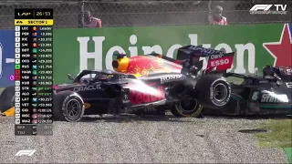 Max Verstappen and Lewis Hamilton Crash in Monza - 2021 Italian GP
