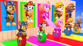 PAW Patrol : Guess The Right Door With Tire Game Mighty Pups Ultimate Rescue Max Level LONG LEGS #16