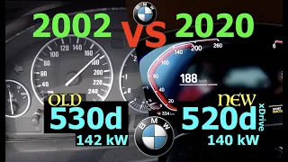 Acceleration Battle | E39 vs G30 | BMW 530d vs 520d xDrive | 2002 vs 2020 | 142 vs 140 kW