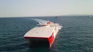 Thunder Fast Ferries first arrival in Piraeus port