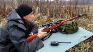 Снайперская винтовка Мосина (Трёхлинейка) против "пулемёта" на 500м.