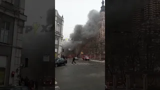 Пожар на территории Благовещенского собора в Харькове