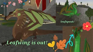 Leafwing is out! (Wings of fire roblox) huge update!