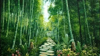 How To Make Cool Painting a Beautiful Way in Jungle and Bamboo Trees