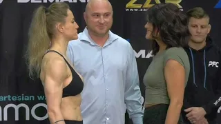 Shanna Gomez vs. Mitzi Merry - Weigh-in Face-Off - (Peak Fighting Championship 33) - /r/WMMA