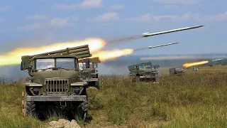 Стрельба РСЗО "Град" и миномет "Сани" (Россия)/Shooting MLRS "Grad" and mortar "Sani" (Russia)