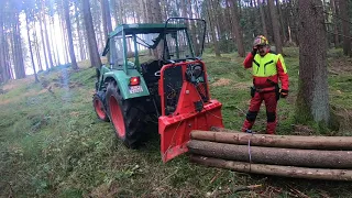 "Mein erstes mal" mit der Go Pro Waldarbeiten mit Fendt 108S, Stihl MS 261, Oehler Seilwinde 5500