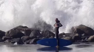 Surfing Widow's Wall in Morro Bay