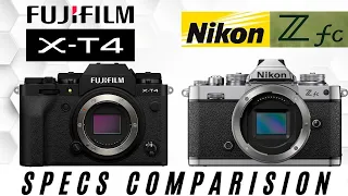 Nikon Z-fc vs Fujifilm X-T4 In Depth Specs Comparison || APSC Mirrorless Camera Comparison