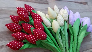 How to Make Fabric Tulips /  Tulipán de tela